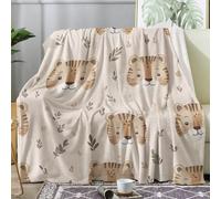 Tiger Blanket Doule Size, Cartoon Cute Fleece Throw Blanket for Bed Sofa Couch, Soft Cozy Flannel, 150x200 cm, Decor & Gifts (R158)