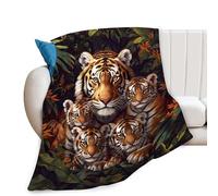 Tiger Blanket Forest Bady Tiger Decor Animal Throw Blanket Gifts for Girls Boys Tiger Lover Winter Couch Bedding Warm Soft Plush Lightweight Fleece Flannel Blanket for Kids Adults Men Women 50"X40"
