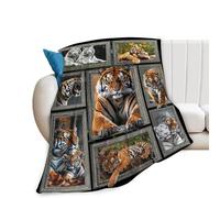 Tiger Blanket Wild Animal Throw Blanket Cozy Plush Fleece Flannel Tiger Stuff Blankets Lightweight Fuzzy Gifts for Girls Boys Women Men 50"X40"