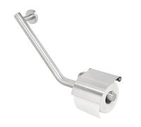 Tiger Boston Comfort & Safety Grab Rail with Toilet Roll Holder, Left, Stainless Steel Brushed, 40.4 x 24.1 x 8 cm