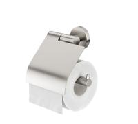 Tiger Boston Toilet Roll Holder with Cover, Stainless Steel Brushed, 13.7 x 14 x 6.3 cm