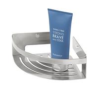 Tiger Caddy Corner Shower Basket, Stainless Steel Brushed, 18.4 x 7 x 18.4 cm