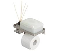 Tiger Toilet roll Holder with Shelf, Brushed Stainless Steel, BxHxT: 24 x 10 x 11,6 cm