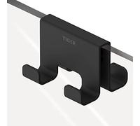 Tiger Caddy Towel Hook for Shower Enclosure 6-8 mm Double, 5,6 x 7 x 5 cm, Black