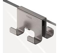 Tiger Caddy Towel Hook for Shower Enclosure 6-8 mm Double, 5,6 x 7 x 5 cm, Brushed Stainless Steel