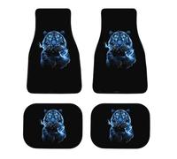 Tiger Camera Thunder Funny Car Floor Mats All Weather 4-Piece Automotive Foot Mat Set Non-Slip Rugs Carpet