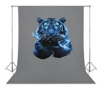 Tiger Camera Thunder Funny Photography Backdrop Background Washable Photo Studio Backdrops for Party Video Shooting