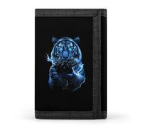 Tiger Camera Thunder Men's Trifold Wallet with Zipper Minimalist Credit Card Holder Casual Coin Purse Anniversary Birthday Gift