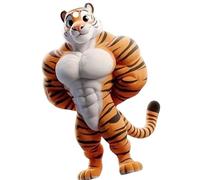 Tiger Car Mirror Pendant - 2D Acrylic Animal Car Ornament for Rear View Mirror - Hanging Car Decoration for Men & Women, Fitness-Inspired Interior Accessory for Vehicles