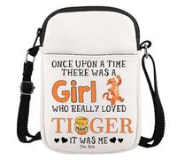 Tiger Cartoon Character Gift There Was Who Really Loved Tiger Zipper Crossbody Bag for Fans (Loved Tiger CR EU)