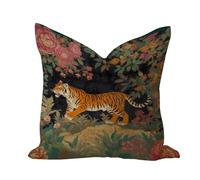 Tiger Chinoiserie Animal Stripe Colorful Soft Pillow Cover Farmhouse Holiday Party Pillow Cushion Case Green Parish Petite Skukusa Square Cotton Linen Pillowcases for Home Decor Bench Tent Home 20x20