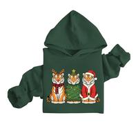 Tiger Christmas Hoodie Tiger Sweatshirt Unisex Green