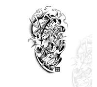 Tiger Classic Chinese Style Temporary Tattoo Stickers, Arm Pattern Semi-permanent Waterproof Lasting 1-2 Weeks, Fake Tattoos(1pcs(D82))