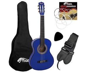 Tiger CLG4-BL 3/4 Size Classical Spanish Guitar Pack - Blue