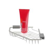 Tiger Cliqit Corner Shower Basket Large, Stainless Steel Brushed, Dark Grey