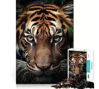 Tiger Close Up Jigsaw Puzzles 1000 Piece for Teenagers Mind Skill Toy Cozy Relax Design Assembly Thoughtful Gift 38x26cm