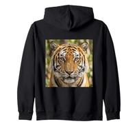 Tiger Close Up Portrait Intense Wildlife Animal Face Zip Hoodie