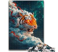 Tiger Cloud Jigsaws Puzzles 1000 Pieces for Adults Gifts,Brain Intelligence Challenge Addictive Toys for Home Decoration (38x26cm)