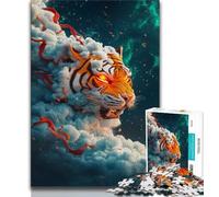 Tiger Cloud Puzzles for Adults Teens 1000 Pieces,Stress Reliever Staycation Kill Time with Matching Poster And Trivia Sheet (50x75cm)