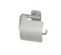 Tiger Colar Toilet Roll Holder with Cover, Stainless Steel Brushed, 14.6 x 13.3 x 3.5 cm
