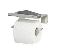 Tiger Colar Toilet Roll Holder with Shelf, Mounting without Drilling, Stainless Steel Polished, 16 x 7.6 x 10.3 cm