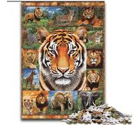 Tiger Collage 1000 Piece Jigsaw Puzzles for Adults Gifts, Educational Games Home Decoration Deal As Gifts for The Whole Family (size 26x38cm)