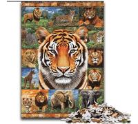 Tiger Collage 1000 Piece Jigsaw Puzzles for Adults & Teens, for Age 14+ Home Art Decor Family Games Christmas Birthday Gifts (50x75cm)