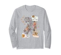 Tiger Collage Go Get 'Em Big Cats Animal Print and Stars Long Sleeve T-Shirt