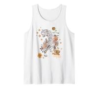 Tiger Collage Go Get 'Em Big Cats Animal Print and Stars Tank Top