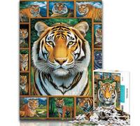 Tiger Collage Jigsaw Puzzles 1000 Pieces for Adults Teens,Toys Educational Games Stress Relieving Great Gifts And Toys (38x26cm)