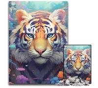 Tiger Color 1000 Pieces Puzzles for Adults Wooden Puzzles DIY Decoration, Brain Challenge, for Adult, Family, 50x75CM/19.68x29.52inch