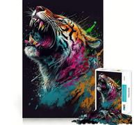 Tiger Colorful 1000 Teenager Pieces Jigsaw Puzzle Mind Exercise Toy Bonding Time Precision Cut Art Collection Piece (50x75cm)