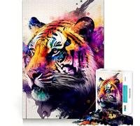 Tiger Colorful Animal 1000 Piece Jigsaw Puzzles for Adults Brain Tease Toy Relax Time Perfect Cut Memorable Gift (50x75cm)