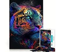 Tiger Colorful Animal 1000 Piece Jigsaw Puzzles for Adults Jigsaw Thought Toy Indoor Fun Accurate Edge Art Collectible (38x52cm)