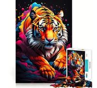 Tiger Colorful Jigsaw Puzzles for Adults1000 Pieces Think Smart Toy Family Bond Accurate Cut Seasonal Gift (50x75cm)