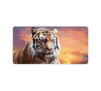 Tiger Colorful Sunset Desk Mat Non-Slip Laptop Desk Writing Thin Pad Waterproof Large Gaming Mouse Pads with Wrist Support for Home Office Work