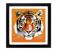 Tiger Constructivism No.1 Framed Wall Art Print, Ready to Hang Picture for Living Room Bedroom Home Office, Black 18 x 18 Inch (45 x 45 cm)