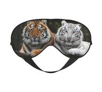 Tiger Couple Double Sided Sleep Mask, Adjustable Blackout, Silk-Like Eye Mask for Sleeping,Travel, Soft, Breathable, Lightweight Comfortable Blindfold
