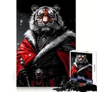 Tiger Crimson Warrior Jigsaw Puzzles 1000 Pieces for Adults Memory Boost Warm Time Image Assembly Fine Art Piece (38x52cm)