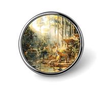 Tiger Crocodile Lion Monkey Small Round Button Badge Lapel Pins Badge for Bag 1" Shirt Accessories