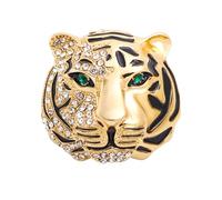 Tiger Crystal Pin Brooch Gold Plated with Czech Crystals