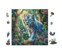 Tiger Cub Art 100 Pcs Jigsaw Puzzles Puzzles for Adults Teens Relaxing Fun Family Game Team Building Stress Reducing Autumn Durable Cardboard 28x28cm