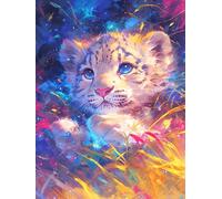 Tiger Cub in A Cosmic Galaxy 1000 Piece Pack DIY Jigsaw Puzzle Wildlife Plant Collectors Ultra Difficult Educational Decorative Puzzle Gifts for Adults Birthday Sturdy Paperboard 1000 PCS
