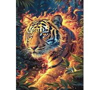 Tiger Cub in A Fiery Magical Glow 500-piece Jigsaw Puzzle Bundle Wildlife Pet Family Puzzle Lovers Brain Training Mindful Activity Spring Creativity & Gift Giving 500 PCS