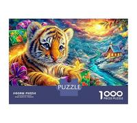 Tiger Cub in A Gift Box 1000-Piece Jigsaw Puzzle The Forest King Brain Training for Adults & Kids 52x38cm/1000pcs
