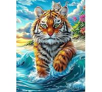 Tiger Cub in A Magical Forest 300 Piece Jigsaw Puzzle for Adults Scenery Science Fiction Jigsaw Puzzle Lover Must Have Family Activity Colourful Design Ideal Birthday Present 300 PCS