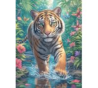 Tiger Cub in A Magical Forest 300 Piece Jigsaw Puzzle for All Ages Wildlife Pet Jigsaw Neighborhood Get Together Family Game Whimsical Design for Any Event 300 PCS