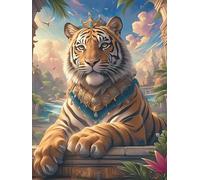 Tiger Cub in A Magical Glow 500 Pc DIY Jigsaw Puzzle Wildlife Pet Puzzles for Adults Teens Hard Challenging Team Building Stress Reducing Autumn Premium Quality Material 500 PCS