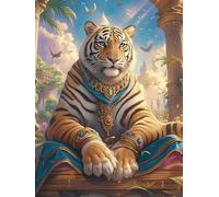 Tiger Cub in A Magical Temple 1000 Piece Pack DIY Jigsaw Puzzle Wildlife Pet Collectors Ultra Difficult Educational Decorative Puzzle Gifts for Adults Birthday Sturdy Paperboard 1000 PCS