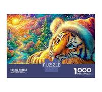 Tiger Cub in A Santa Hat 1000-Piece Jigsaw Puzzle The Forest King Brain Training for Adults & Kids 70x50cm/1000pcs